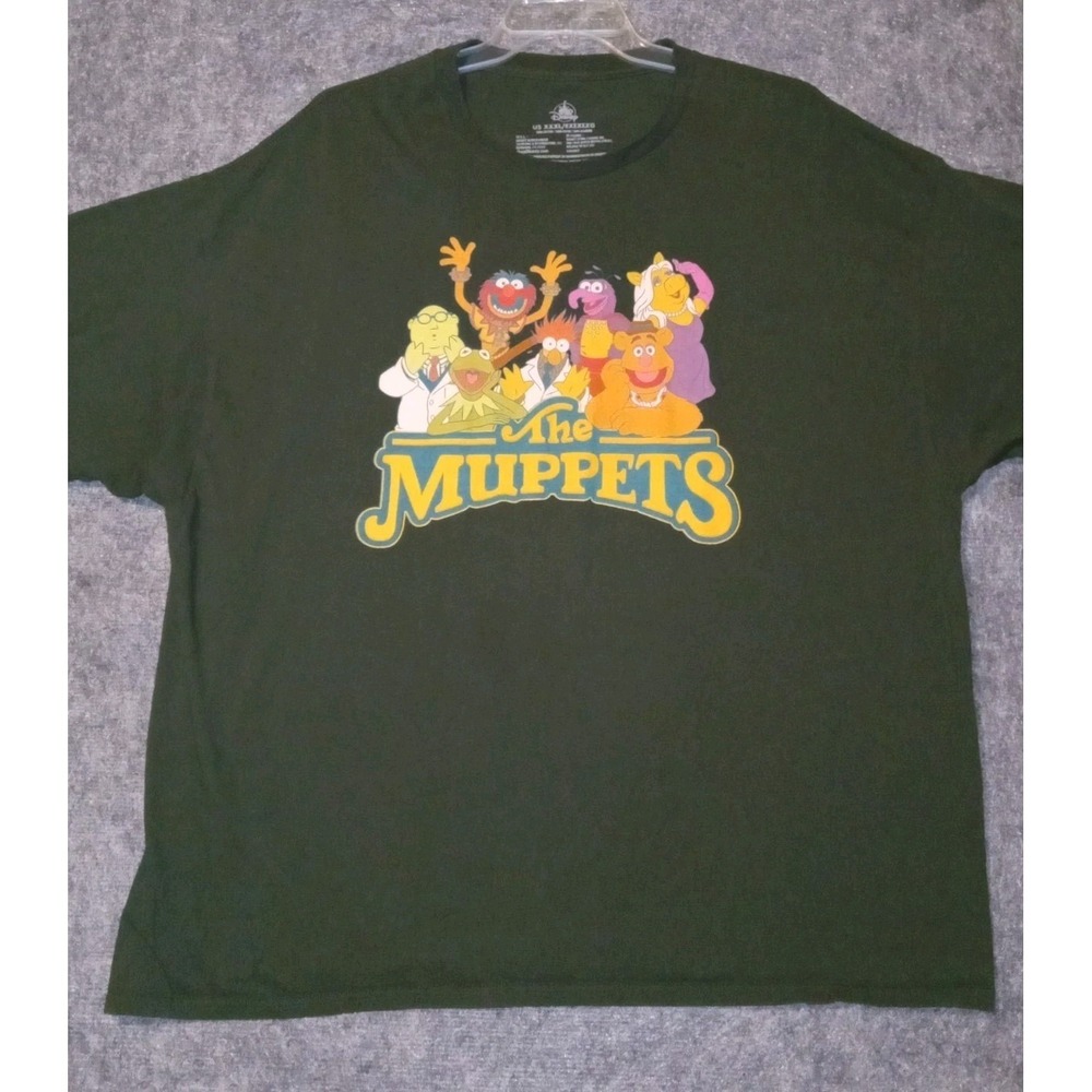 Disney The Muppets Graphic T-Shirt Mens XXXL Green Jim Henson Kermit Retro Tee